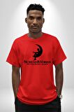 Korku Filmi Birdaha Uyku Uyuyamayacaksın Pamuklu Bisiklet Yaka Kadın Erkek Oversize Boyfriend Dijital Baskılı Kırmızı T-shirt