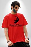 Korku Filmi Birdaha Uyku Uyuyamayacaksın Pamuklu Bisiklet Yaka Kadın Erkek Oversize Boyfriend Dijital Baskılı Kırmızı T-shirt