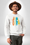 Korku Filmi Maskeli Katil Kadın Erkek Beyaz Sweatshirt 