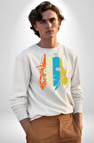 Korku Filmi Maskeli Katil Kadın Erkek Beyaz Sweatshirt 