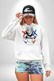 Harley Quinn Kadın Erkek  Beyaz Kapüşonlu Sweatshirt Hoodie