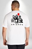 Friend Korku Sineması Büyük Beden Beyaz Tişört Kadın Erkek Ünisex Sırt Baskılı