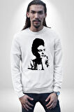 Frida Kahlo Kadın Erkek Beyaz Sweatshirt 
