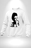 Frida Kahlo Kadın Erkek Beyaz Sweatshirt 