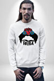 Frida Kahlo Kadın Erkek Beyaz Sweatshirt 