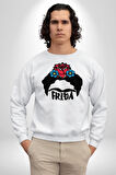 Frida Kahlo Kadın Erkek Beyaz Sweatshirt 