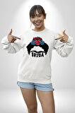 Frida Kahlo Kadın Erkek Beyaz Sweatshirt 