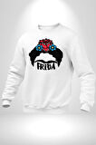 Frida Kahlo Kadın Erkek Beyaz Sweatshirt 
