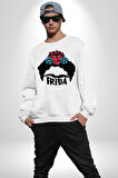 Frida Kahlo Kadın Erkek Beyaz Sweatshirt 