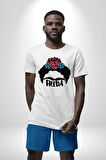 Frida Kahlo Kadın Erkek Unisex Beyaz Organik Baskılı T-Shirt Penye Yüksek Kalite