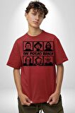 Korku Film Kahramanları Piskopat Pamuklu Bisiklet Yaka Kadın Erkek Oversize Boyfriend Dijital Baskılı Kırmızı T-shirt