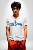 Dr Seuss Kadın Erkek Unisex Beyaz Organik Baskılı T-Shirt Penye Yüksek Kalite
