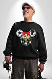 Starwars Miki Karakterleri Kadın Erkek Siyah Sweatshirt 