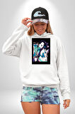 Shinobu Kocho Demon Slayer  Kadın Erkek  Beyaz Kapüşonlu Sweatshirt Hoodie