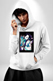 Shinobu Kocho Demon Slayer  Kadın Erkek  Beyaz Kapüşonlu Sweatshirt Hoodie
