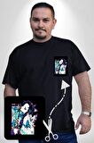 Shinobu Kocho Demon Slayer  Siyah Büyük Beden Kadın Basic Minimal Baskılı Tişört