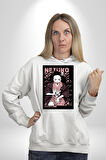Nezuko Demon Slayer Kadın Erkek  Beyaz Kapüşonlu Sweatshirt Hoodie
