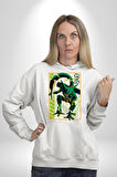 Anime DragonBall Cell Kadın Erkek  Beyaz Kapüşonlu Sweatshirt Hoodie
