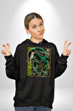 Anime DragonBall Cell Kadın Erkek  Siyah Kapüşonlu Sweatshirt Hoodie