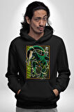Anime DragonBall Cell Kadın Erkek  Siyah Kapüşonlu Sweatshirt Hoodie