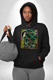 Anime DragonBall Cell Kadın Erkek  Siyah Kapüşonlu Sweatshirt Hoodie