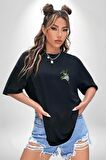 Anime DragonBall Cell Siyah Oversize Kadın Erkek Ön ve Sırt Baskılı Tişört