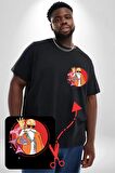 Roşi Usta Dragon Ball Anime Roshi Siyah Büyük Beden Kadın Basic Minimal Baskılı Tişört