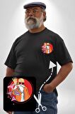 Roşi Usta Dragon Ball Anime Roshi Siyah Büyük Beden Kadın Basic Minimal Baskılı Tişört