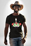 Mr Krabs Spongebob Zengin Kadın Erkek Unisex Siyah Organik Baskılı T-Shirt Penye Yüksek Kalite