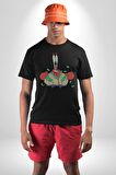 Mr Krabs Spongebob Zengin Kadın Erkek Unisex Siyah Organik Baskılı T-Shirt Penye Yüksek Kalite
