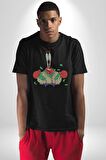 Mr Krabs Spongebob Zengin Kadın Erkek Unisex Siyah Organik Baskılı T-Shirt Penye Yüksek Kalite