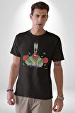 Mr Krabs Spongebob Zengin Kadın Erkek Unisex Siyah Organik Baskılı T-Shirt Penye Yüksek Kalite