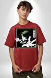 My Hero Academia  Dabi Anime  Pamuklu Bisiklet Yaka Kadın Erkek Oversize Boyfriend Dijital Baskılı Kırmızı T-shirt