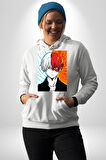 My Hero Academia Boku Anime  Kadın Erkek  Beyaz Kapüşonlu Sweatshirt Hoodie