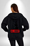 All Might Lahramanlık Akademim Anime Kadın Erkek Siyah Kapüşonlu Fermuarlı Baskılı Hırka Sweatshirt