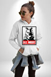 All Might Lahramanlık Akademim Anime Kadın Erkek  Beyaz Kapüşonlu Sweatshirt Hoodie