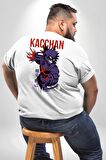 Kasuki Bakugo Anime  Büyük Beden Beyaz Tişört Kadın Erkek Ünisex Sırt Baskılı