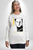 Enji Todoroki Manga Kadın Erkek Beyaz Sweatshirt 