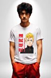 Takemichi Hanagaki Anime Tv Series Tokyo Revengers Kadın Erkek Unisex Beyaz Organik Baskılı T-Shirt Penye Yüksek Kalite