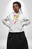 Sailor Moon Anime Usagi Tsukino Kadın Erkek  Beyaz Kapüşonlu Sweatshirt Hoodie
