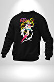 Sailor Moon Anime Usagi Tsukino Kadın Erkek Siyah Sweatshirt 