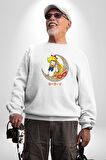 Sailor Moon Ay Savaşcısı Anime Kadın Erkek Beyaz Sweatshirt 