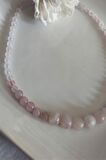 6, 8, 12 Mm Pembe Kuvars Doğaltaş Kolye