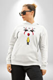Pennywise Vs Georgie Korku Filmi Kadın Erkek  Beyaz Kapüşonlu Sweatshirt Hoodie