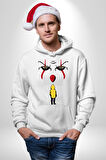 Pennywise Vs Georgie Korku Filmi Kadın Erkek  Beyaz Kapüşonlu Sweatshirt Hoodie