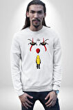 Pennywise Vs Georgie Korku Filmi Kadın Erkek Beyaz Sweatshirt 