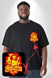 Gryffindor Siyah Büyük Beden Kadın Basic Minimal Baskılı Tişört