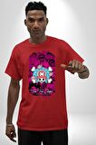 Toni Toni Chopper One Piece Anime Pamuklu Bisiklet Yaka Kadın Erkek Oversize Boyfriend Dijital Baskılı Kırmızı T-shirt