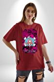 Toni Toni Chopper One Piece Anime Pamuklu Bisiklet Yaka Kadın Erkek Oversize Boyfriend Dijital Baskılı Kırmızı T-shirt