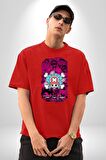Toni Toni Chopper One Piece Anime Pamuklu Bisiklet Yaka Kadın Erkek Oversize Boyfriend Dijital Baskılı Kırmızı T-shirt